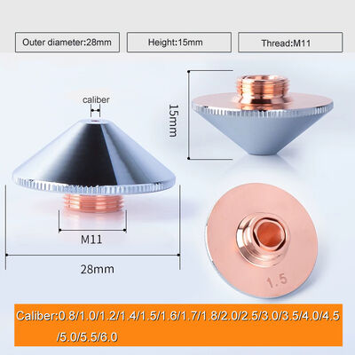 quality  DM28 M11 1.2mm Copper Laser Nozzle For Fiber Laser Cutting Machine factory